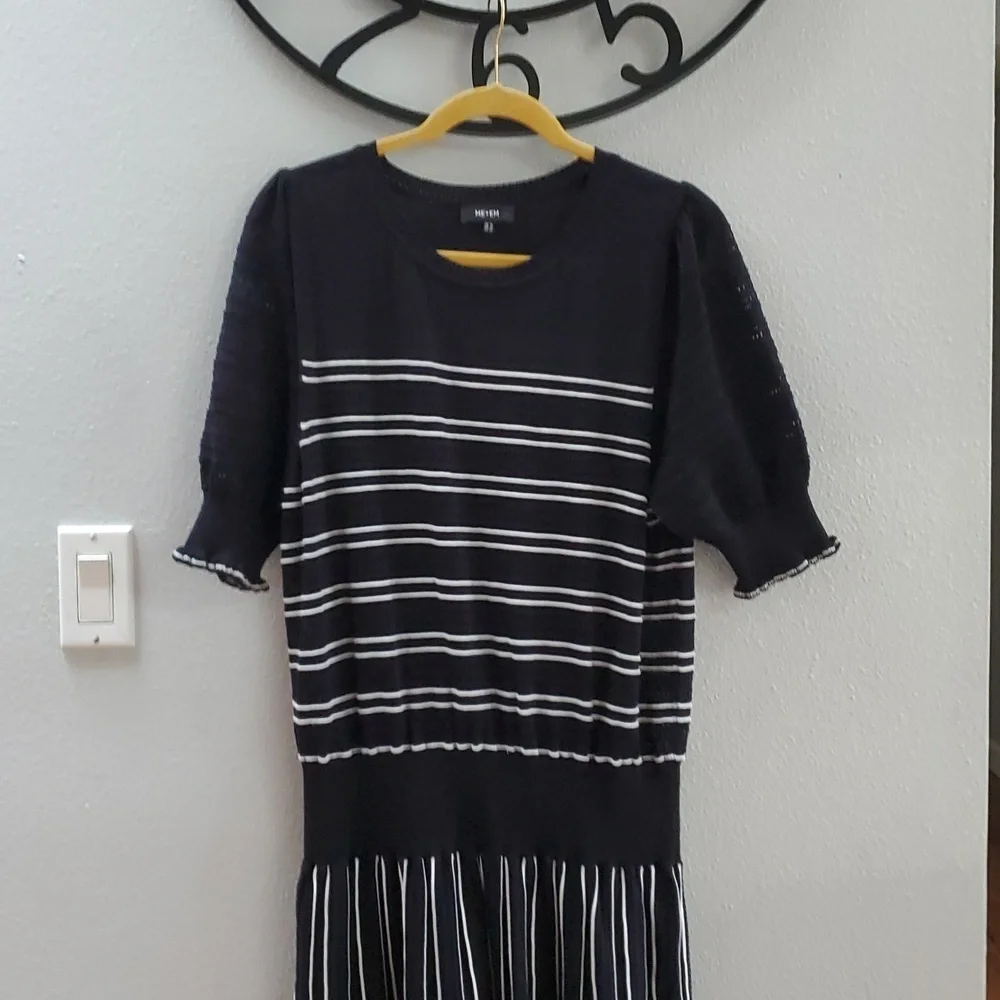 ME+EM cotton stripe Elegant Black Striped maxi dress - Picture 2 of 11